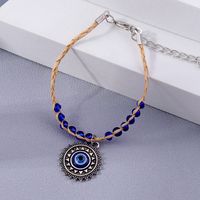 Retro Devil's Eye Alloy Raffia Glass Women's Bracelets 1 Piece main image 1