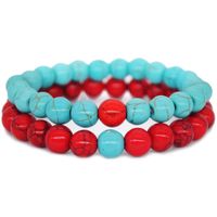 Ethnic Style Marble Turquoise Beaded Bracelets 2 Pieces sku image 2