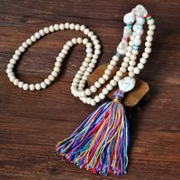 1 Stück Mode Quaste Holz Türkis Weichen Lehm Perlen Frau Halskette Mit Anhänger sku image 1