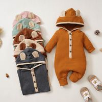 Fashion Solid Color Cotton Baby Rompers main image 6
