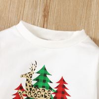 Christmas Fashion Christmas Tree Letter Plaid Patchwork 100% Cotton Girls Clothing Sets main image 3