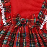 Fashion Plaid Ruffles 100% Cotton Girls Dresses main image 5