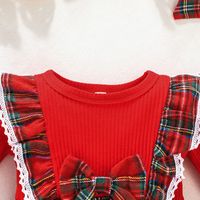 Fashion Plaid Ruffles 100% Cotton Girls Dresses main image 3