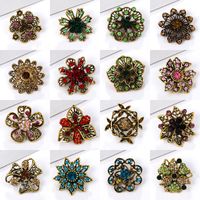 Lady Flower Alloy Flowers Artificial Rhinestones Women's Brooches main image 1