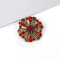 Lady Flower Alloy Flowers Artificial Rhinestones Women's Brooches sku image 18