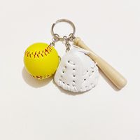 Fashion Baseball Pu Leather Unisex Bag Pendant Keychain sku image 16
