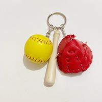 Fashion Baseball Pu Leather Unisex Bag Pendant Keychain sku image 18