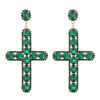 Fashion Cross Metal Inlay Artificial Rhinestones Women's Drop Earrings 1 Pair sku image 1