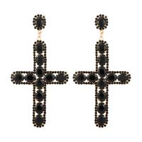 Fashion Cross Metal Inlay Artificial Rhinestones Women's Drop Earrings 1 Pair sku image 2