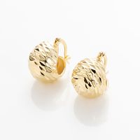 Fashion Solid Color Copper Gold Plated Drop Earrings Ear Studs 1 Pair main image 8