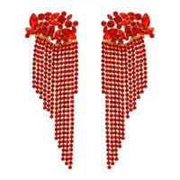 Luxurious Tassel Alloy Inlay Artificial Rhinestones Women's Drop Earrings 1 Pair sku image 1