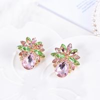 Fashion Geometric Rhinestone Plating Ear Studs 1 Pair main image 3