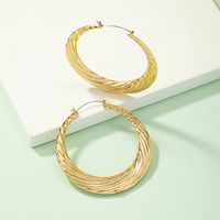 Fashion Stripe Solid Color Alloy Plating Women's Hoop Earrings 1 Pair main image 3