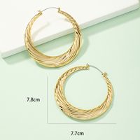 Fashion Stripe Solid Color Alloy Plating Women's Hoop Earrings 1 Pair main image 2