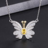 Fashion Butterfly Alloy Inlaid Zircon Women's Rings Necklace main image 3