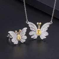 Fashion Butterfly Alloy Inlaid Zircon Women's Rings Necklace main image 1