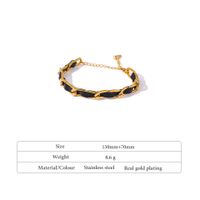 Rétro Géométrique Corde En Cuir Acier Au Titane Femmes Bracelets Collier main image 4