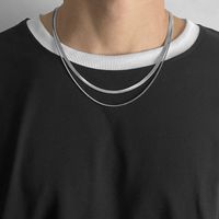 Hip-hop Geometric Titanium Steel Polishing Men's Necklace main image 4