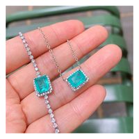 Retro Square Copper Gold Plated Inlay Zircon Women's Bracelets Necklace main image 5