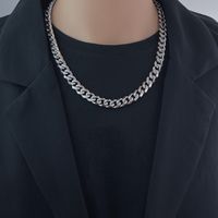 Mode Géométrique Acier Au Titane Chaîne Hommes Collier 1 Pièce main image 5