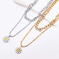 Einfacher Stil Blume Rostfreier Stahl Vergoldet Halskette Mit Anhänger 1 Stück main image 1