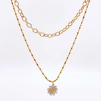 Einfacher Stil Blume Rostfreier Stahl Vergoldet Halskette Mit Anhänger 1 Stück main image 3