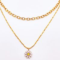Einfacher Stil Blume Rostfreier Stahl Vergoldet Halskette Mit Anhänger 1 Stück main image 2