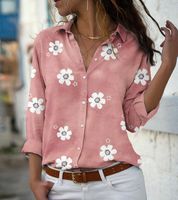 Women's Blouse Long Sleeve Blouses Printing Fashion Flower main image 3