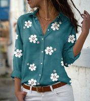 Women's Blouse Long Sleeve Blouses Printing Fashion Flower main image 5
