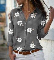 Women's Blouse Long Sleeve Blouses Printing Fashion Flower main image 6
