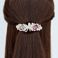 Fashion Flower Alloy Inlay Rhinestones Hair Clip 1 Piece main image 3