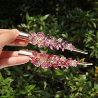 Simple Style Flower Alloy Inlay Rhinestones Hair Clip 1 Piece main image 1