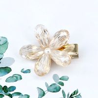 Women's Sweet Flower Alloy Inlay Glass Hair Clip sku image 1