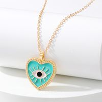 Fashion Devil's Eye Heart Shape Alloy Women's Pendant Necklace 1 Piece sku image 1