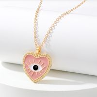 Fashion Devil's Eye Heart Shape Alloy Women's Pendant Necklace 1 Piece sku image 2