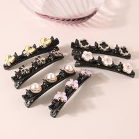 Cute Round Flower Butterfly Plastic Inlay Rhinestones Pearl Hair Clip 1 Piece main image 2