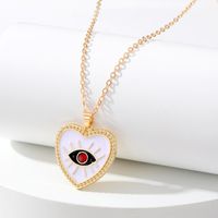 Fashion Devil's Eye Heart Shape Alloy Women's Pendant Necklace 1 Piece sku image 3