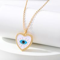 Fashion Devil's Eye Heart Shape Alloy Women's Pendant Necklace 1 Piece sku image 4