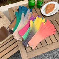 Unisex Simple Style Gradient Color Woolen Gloves 1 Pair main image 6