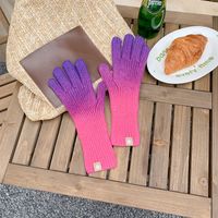 Unisex Simple Style Gradient Color Woolen Gloves 1 Pair sku image 2