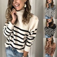 Women's Sweater Long Sleeve Sweaters & Cardigans Braid Fashion Stripe main image 1