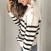Women's Sweater Long Sleeve Sweaters & Cardigans Braid Fashion Stripe main image 4