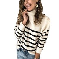 Women's Sweater Long Sleeve Sweaters & Cardigans Braid Fashion Stripe main image 3