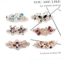 Fashion Flower Butterfly Rhinestone Hollow Out Inlay Resin Rhinestones Hair Clip 1 Piece main image 4