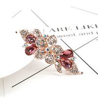 Fashion Flower Butterfly Rhinestone Hollow Out Inlay Resin Rhinestones Hair Clip 1 Piece sku image 1