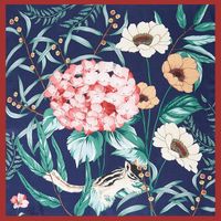 Women's Fashion Flower Polyester Printing Silk Scarves sku image 3