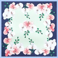 Women's Fashion Flower Polyester Printing Silk Scarves sku image 19