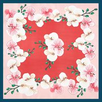Women's Fashion Flower Polyester Printing Silk Scarves sku image 21