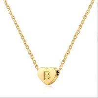 Simple Style Letter Heart Shape Stainless Steel Plating Necklace sku image 3