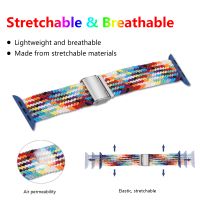 Fashion Colorful Woven Nylon Adjustable Buckle Plastic Head  Watch Watchband Iwatch Strap main image 4